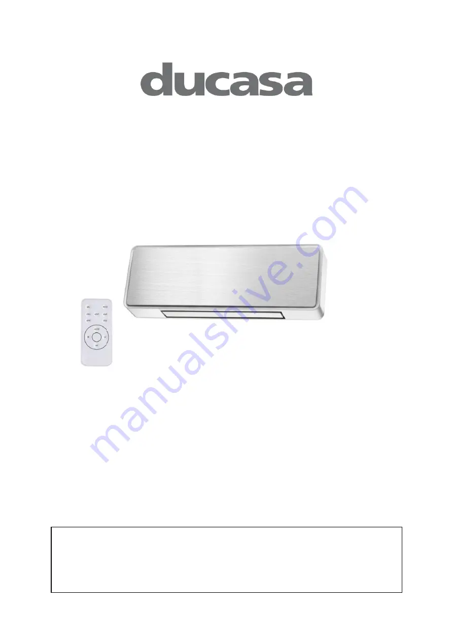 Ducasa M-28 Downflow Operating And Installation Instructions Download Page 1