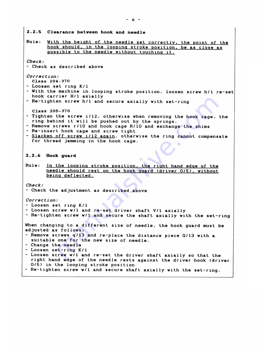 Duerkopp Adler 204-370 Instructions For Service Manual Download Page 22