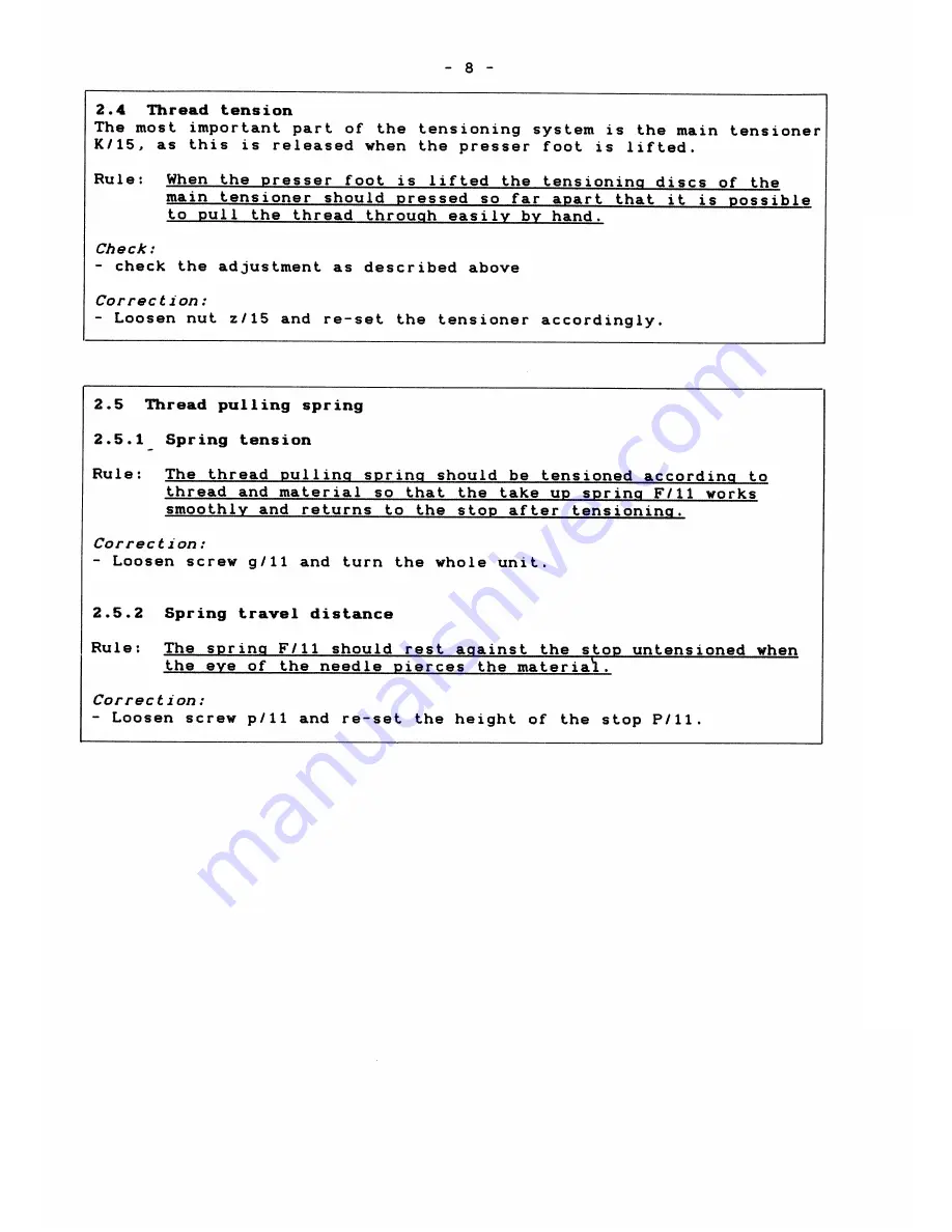 Duerkopp Adler 204-370 Instructions For Service Manual Download Page 24