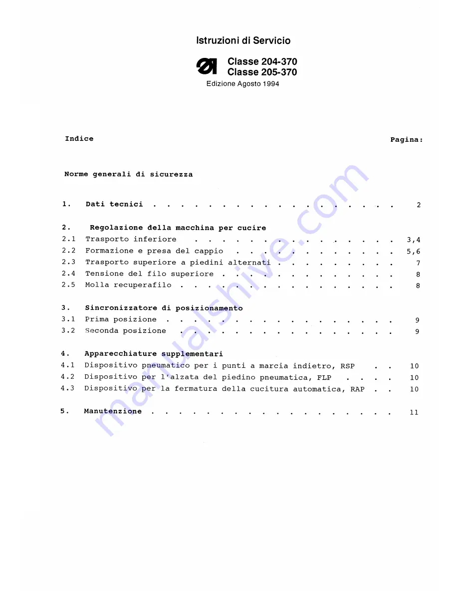 Duerkopp Adler 204-370 Instructions For Service Manual Download Page 56