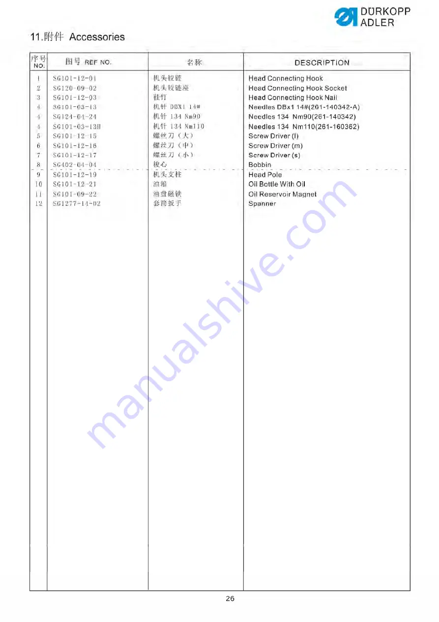 Duerkopp Adler 261-140342 Operating Instructions Manual Download Page 55