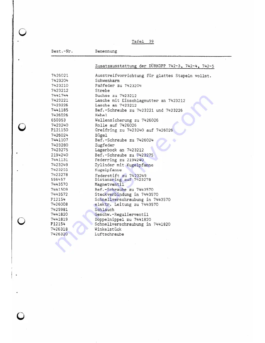 Duerkopp Adler 742-3 Spare Parts Download Page 89