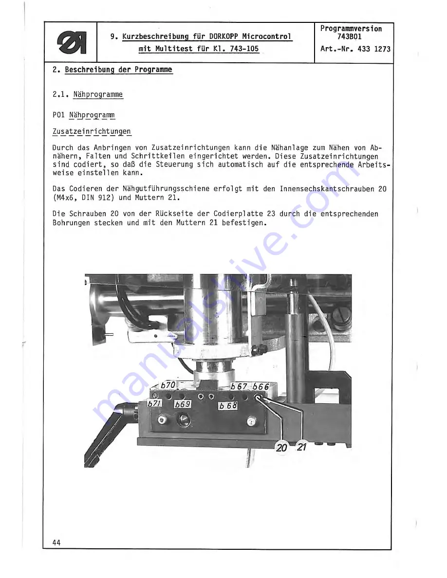 Duerkopp Adler 743-105 s Скачать руководство пользователя страница 44