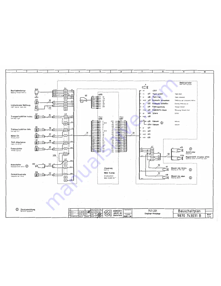 Duerkopp Adler 743-221 Parts List Download Page 71