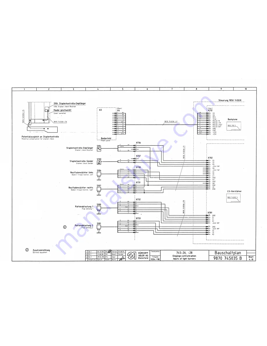 Duerkopp Adler 745-26 Spare Parts Download Page 206