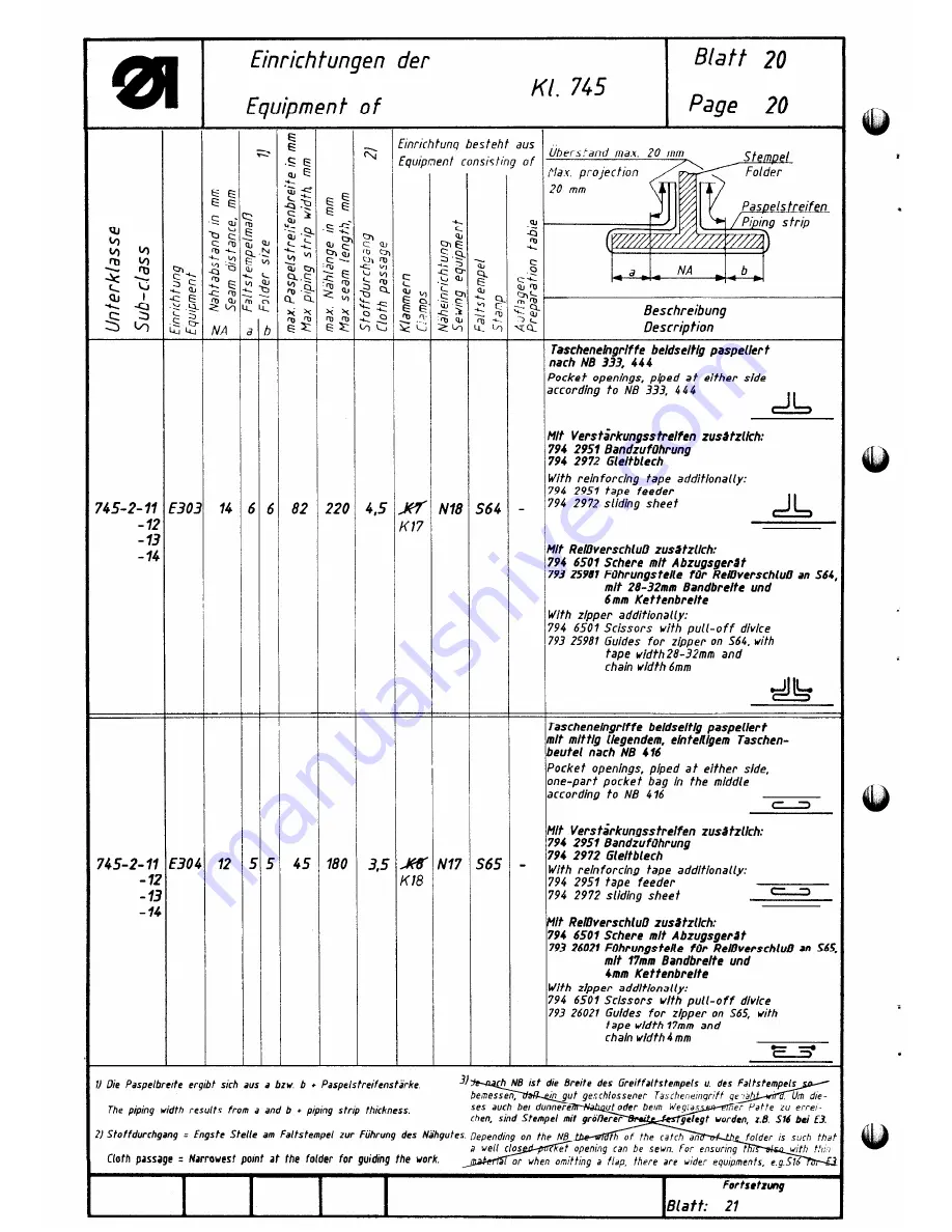 Duerkopp Adler 745-7 Spare Parts Download Page 201