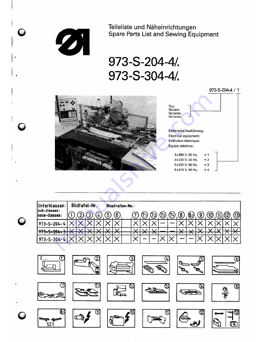 Duerkopp Adler 973-S-204-4/. Spare Parts Download Page 1