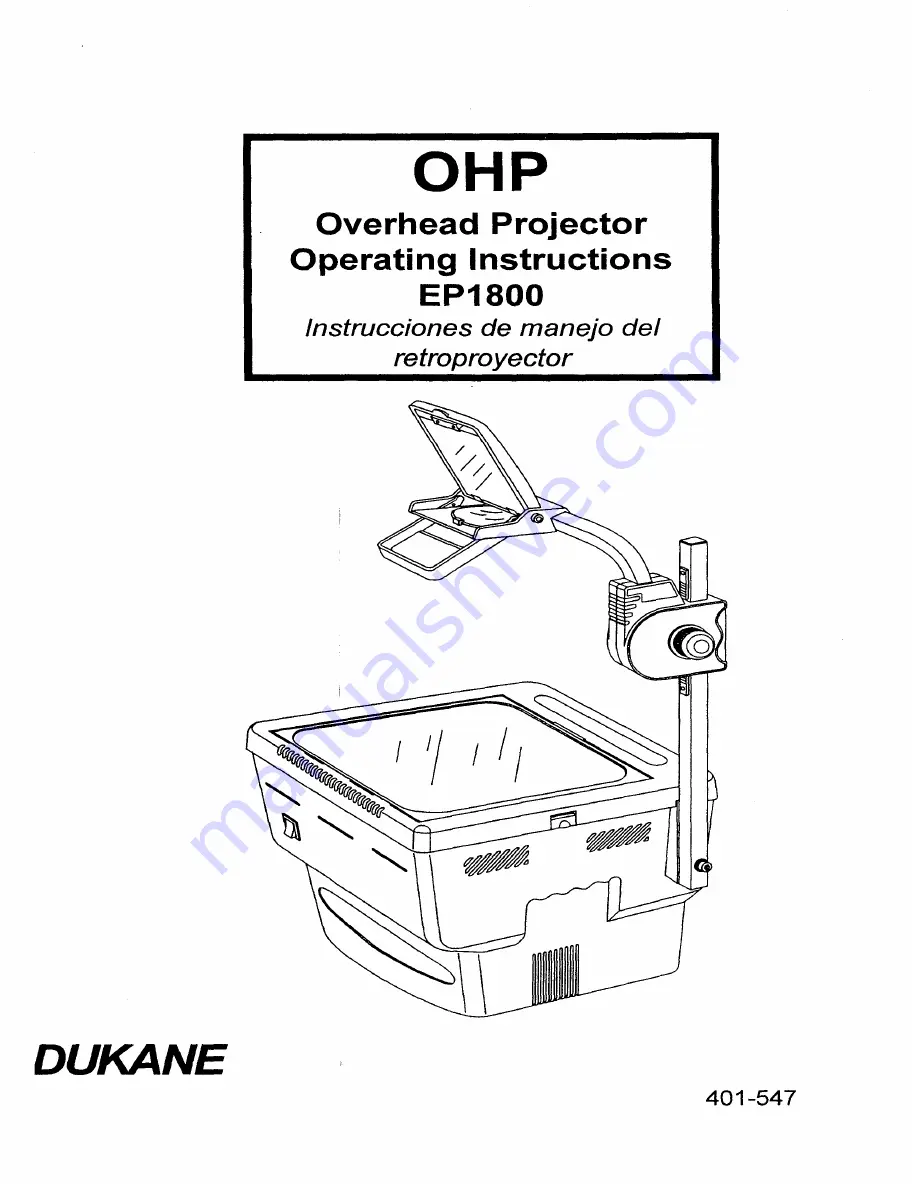 Dukane EP1800 Operating Instructions Manual Download Page 1