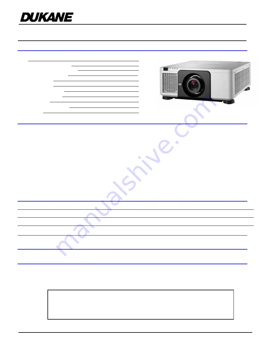 Dukane ImagePro 68100WUSS Installation Manual Download Page 1