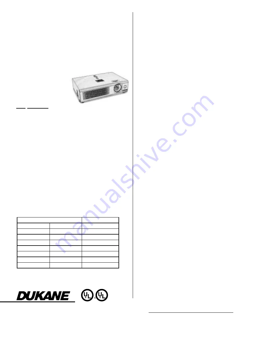 Dukane ImagePro 8064 Specifications Download Page 2