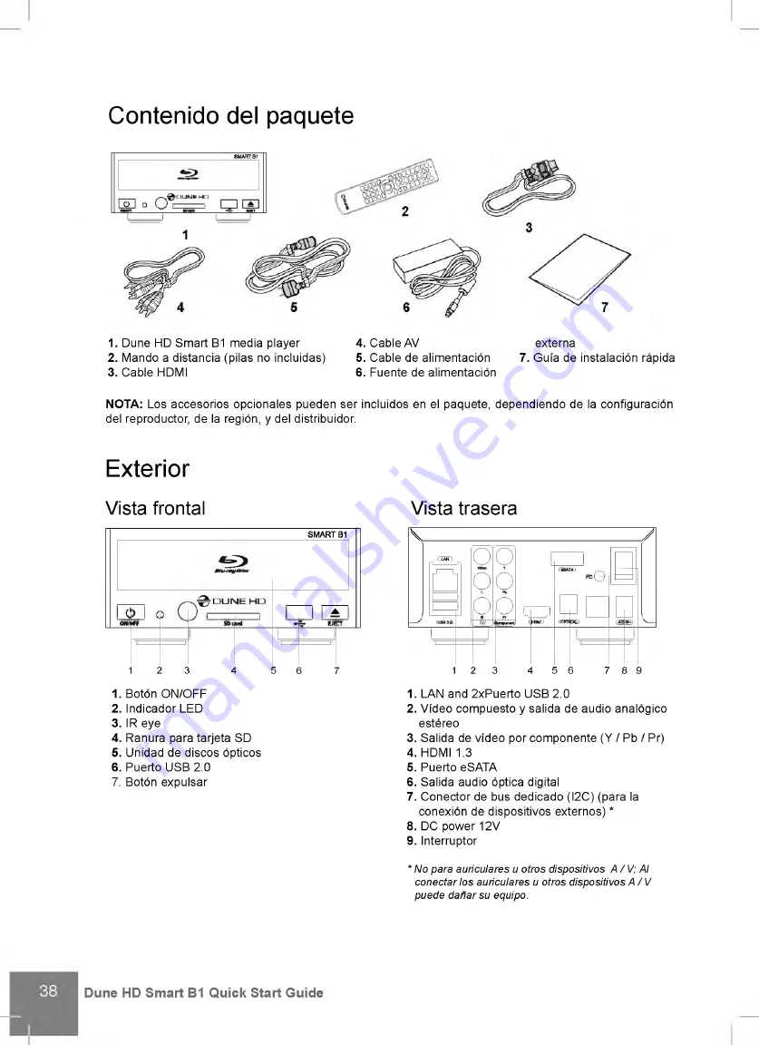 Dune HD Smart B1 Quick Start Manual Download Page 38