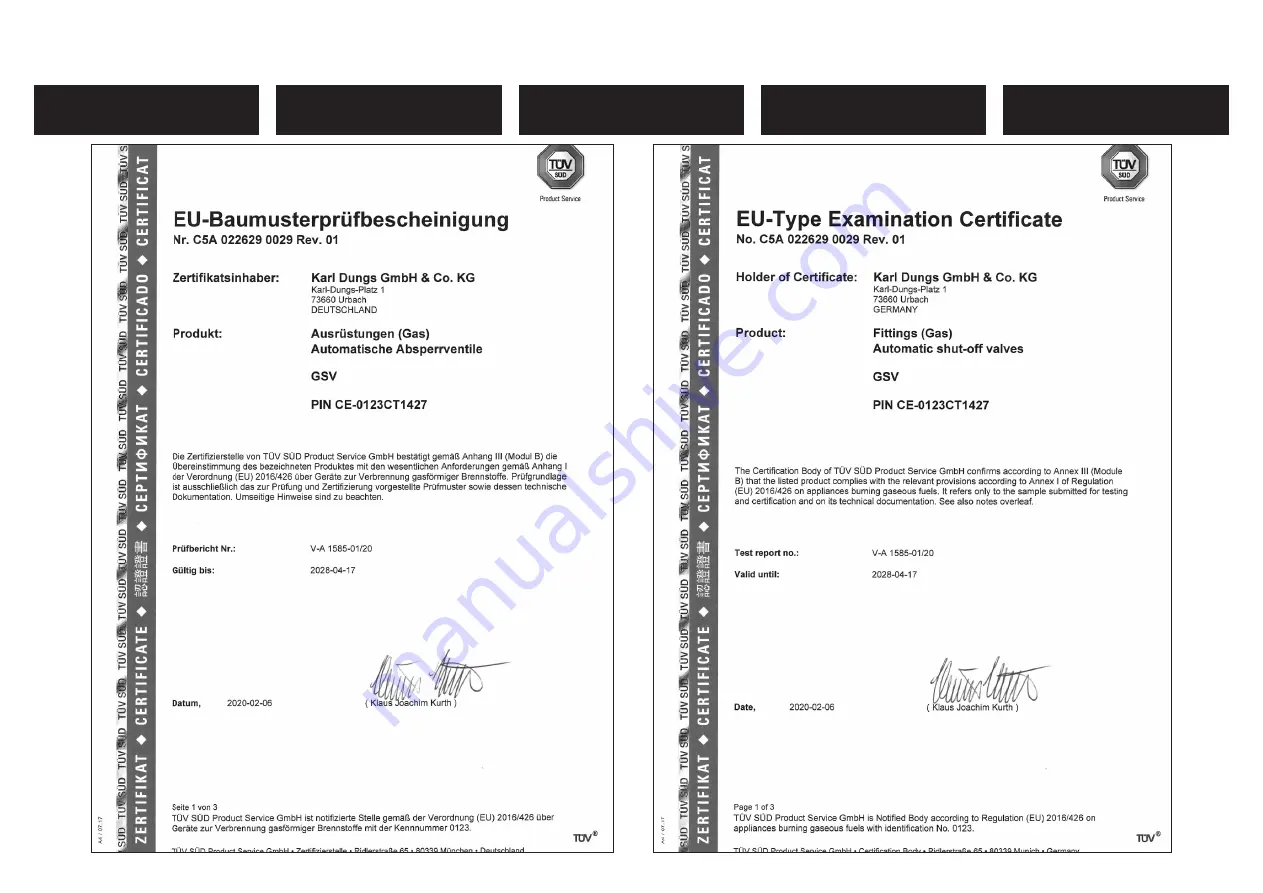 Dungs GSV 203 Instructions Manual Download Page 3