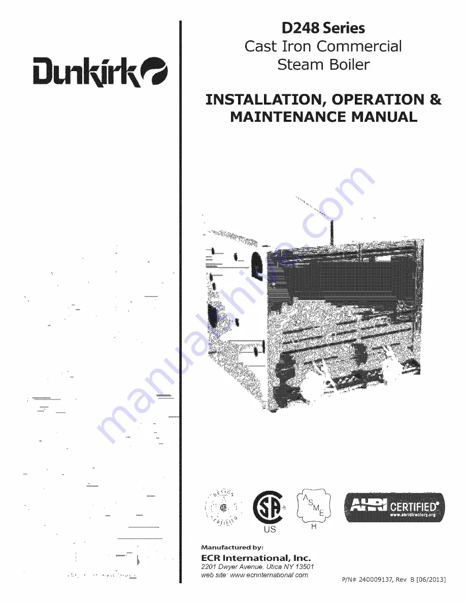 Dunkirk D248 Series Installation Operation & Maintenance Download Page 1