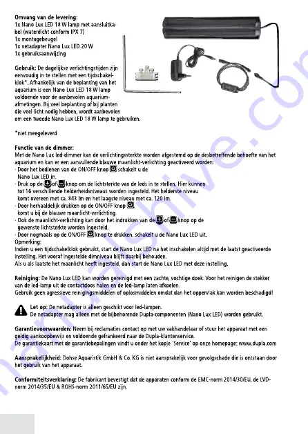 Dupla Nano Lux LED 18W Instructions For Use Manual Download Page 14