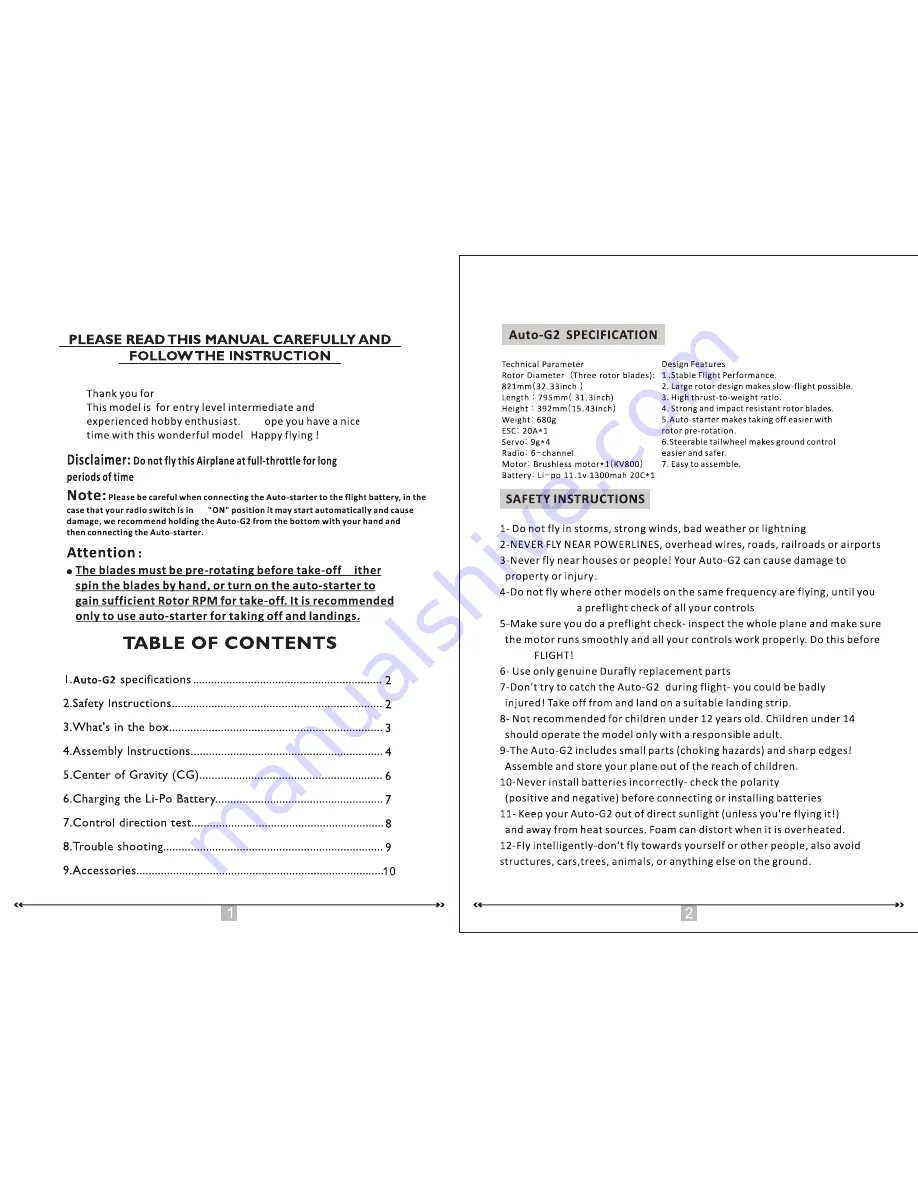 Durafly AUTO-G2 User Manual Download Page 2