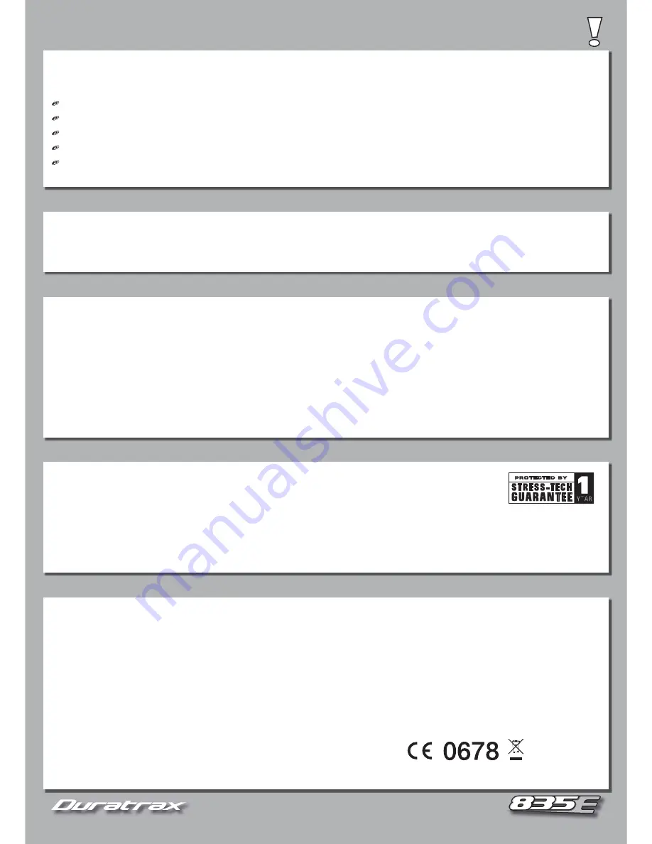 Duratrax 835E Скачать руководство пользователя страница 3
