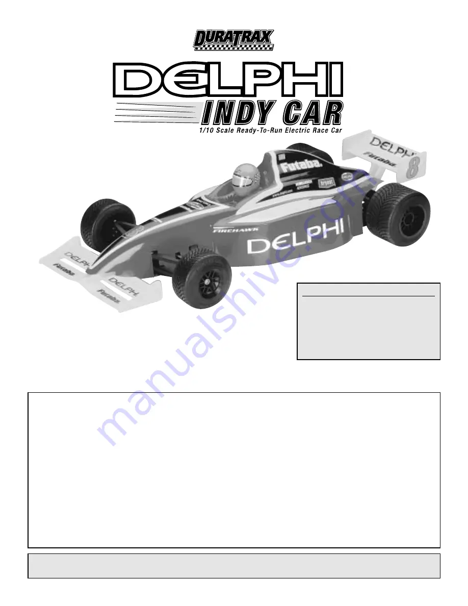 Duratrax Delphi Indy Car Скачать руководство пользователя страница 1