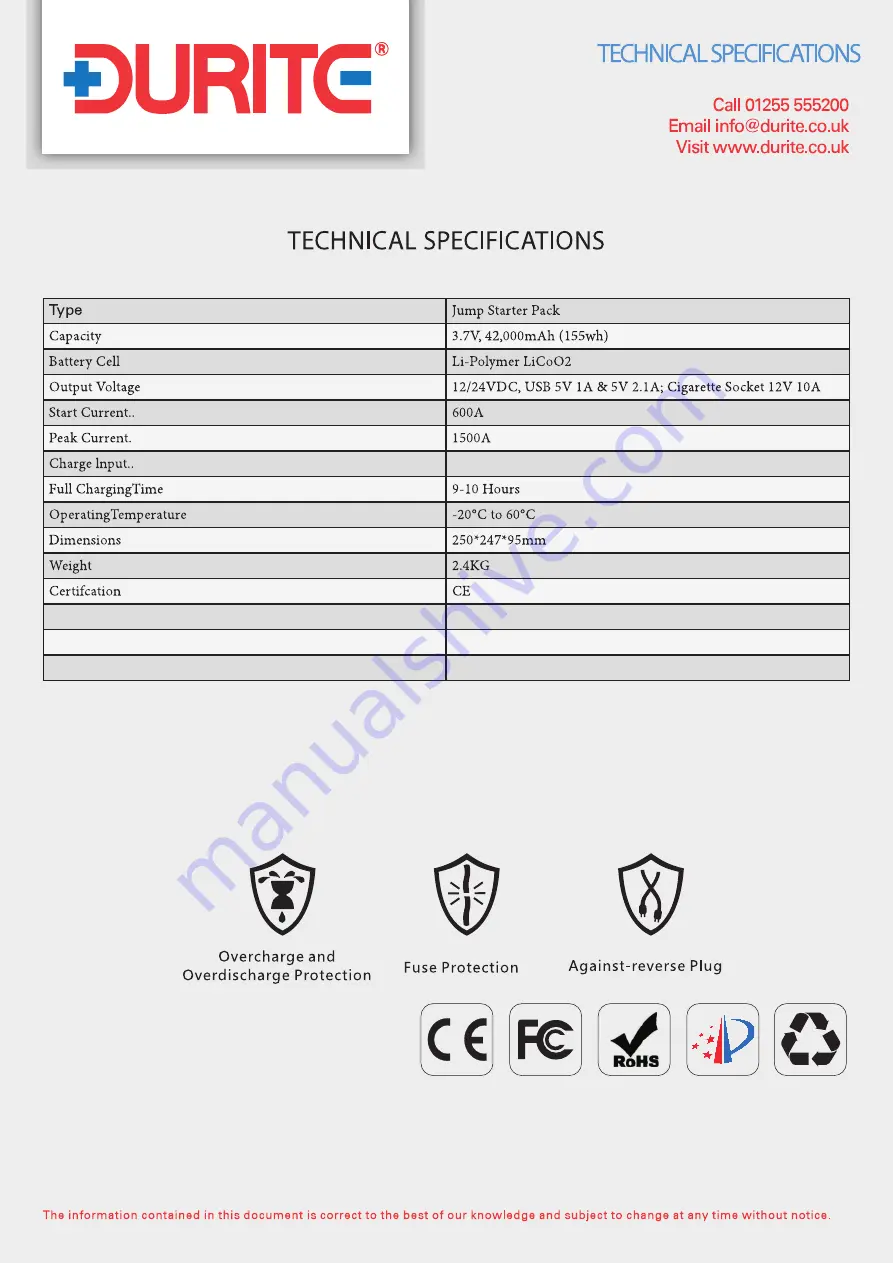 Durite 0-649-40 Technical Specifications Download Page 7