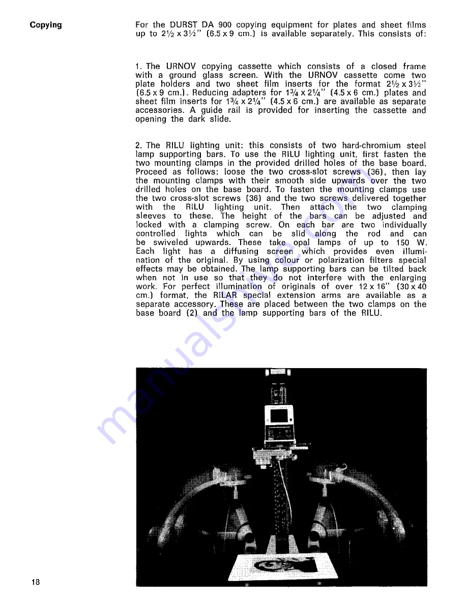 Durst DA-900 Operating Instructions Manual Download Page 20