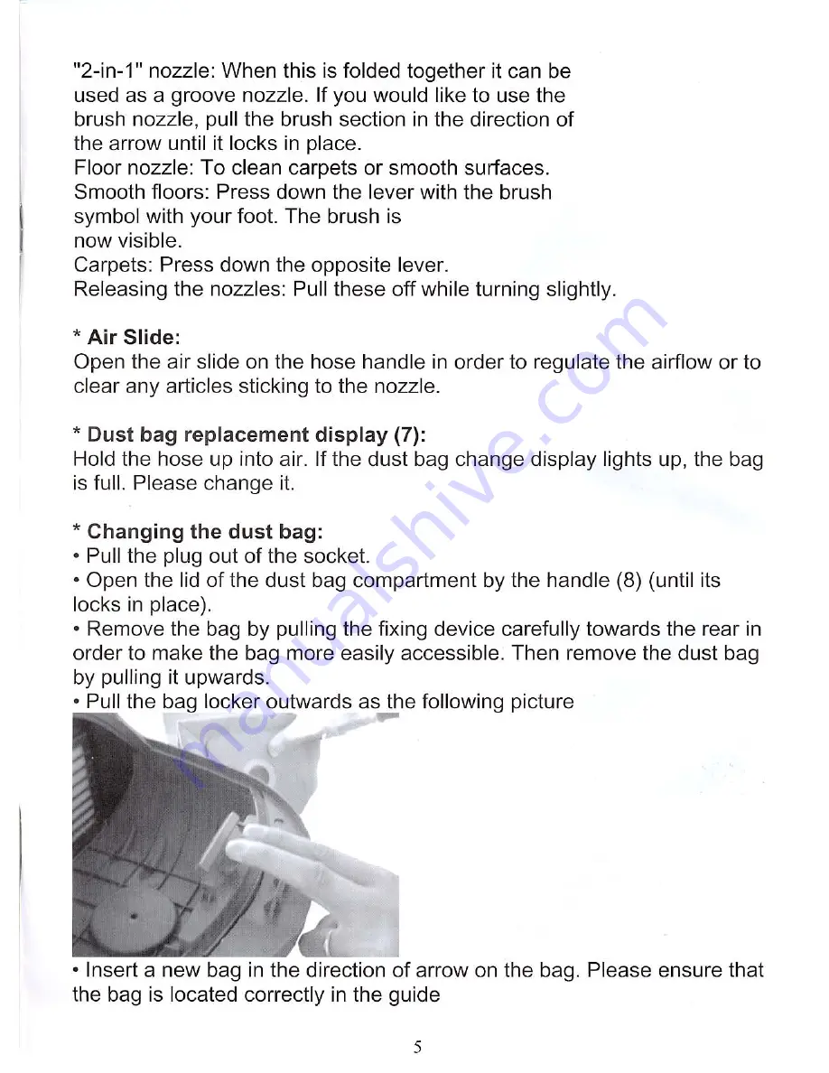 Dust Care DCC-006 Evolution Fireball Instruction Manual Download Page 5