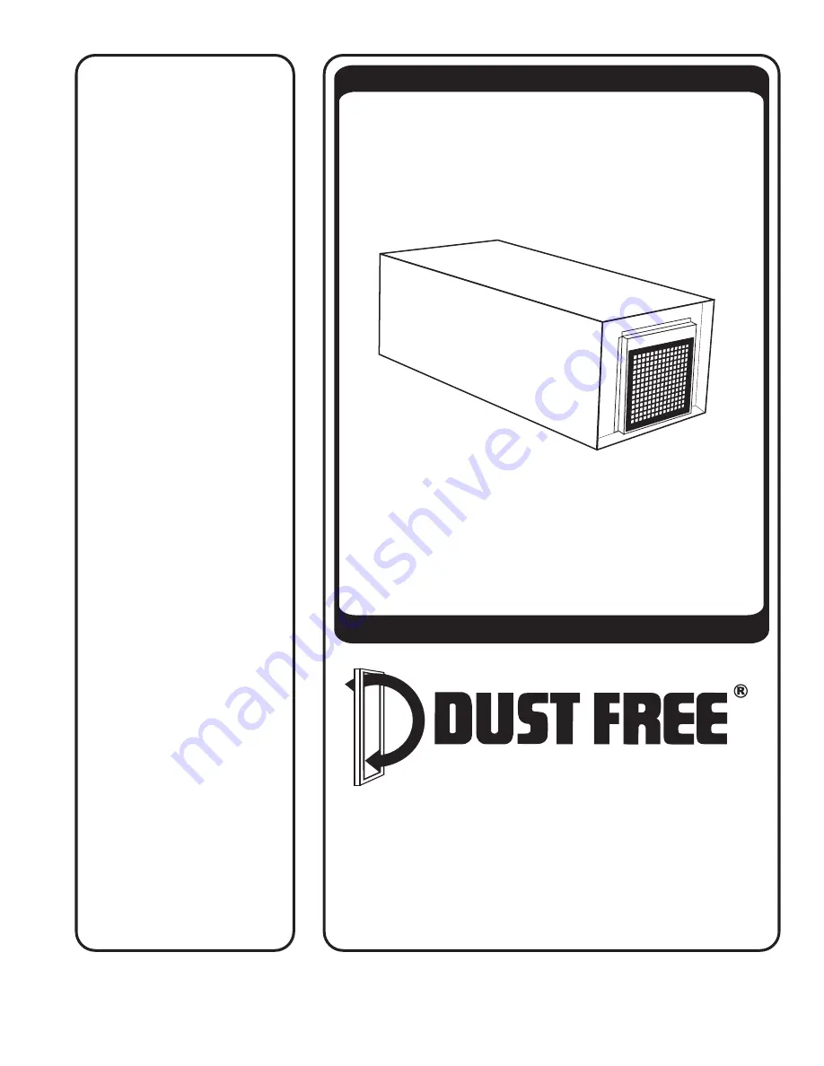 Dust Free Series 2050 Installation And Service Manual Download Page 1