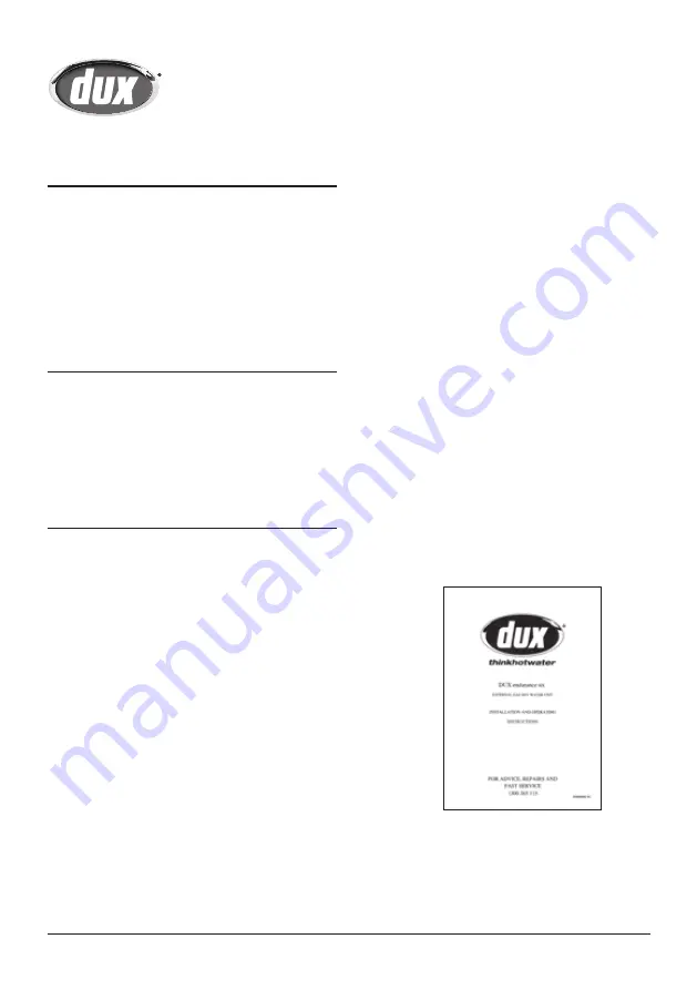 Dux 26XL Installer'S Manual Download Page 6