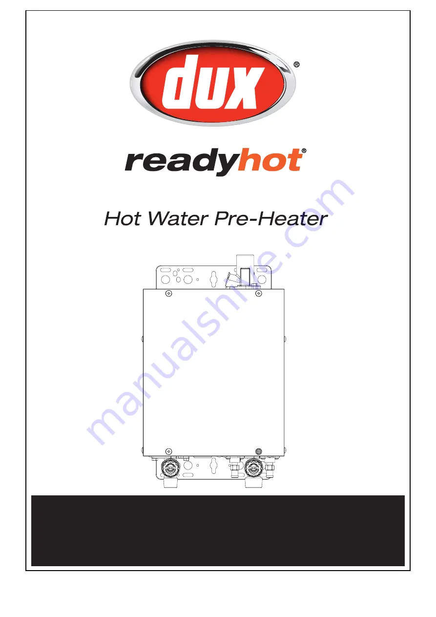 Dux ReadyHot series Installation Manual Download Page 1