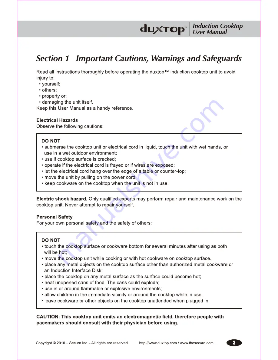 duxtop 7100MC User Manual Download Page 4