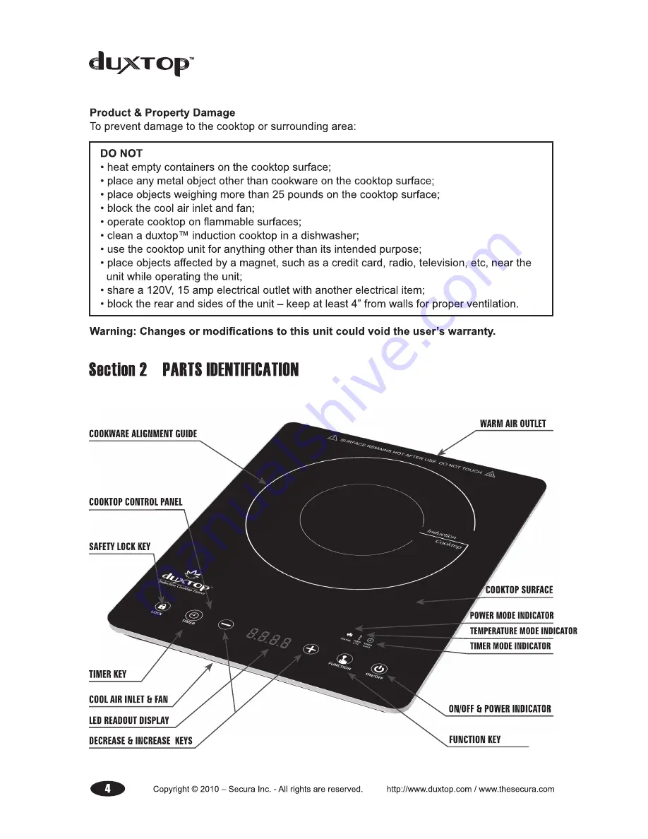 duxtop 9300ST User Manual Download Page 6