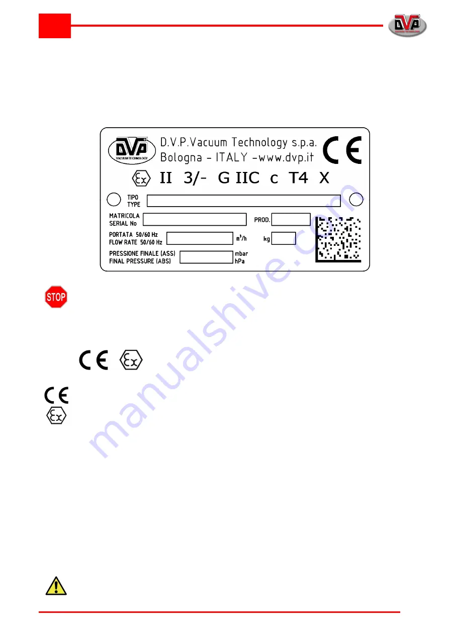 DVP DC.16DEX Operating And Maintenance Instructions Manual Download Page 5