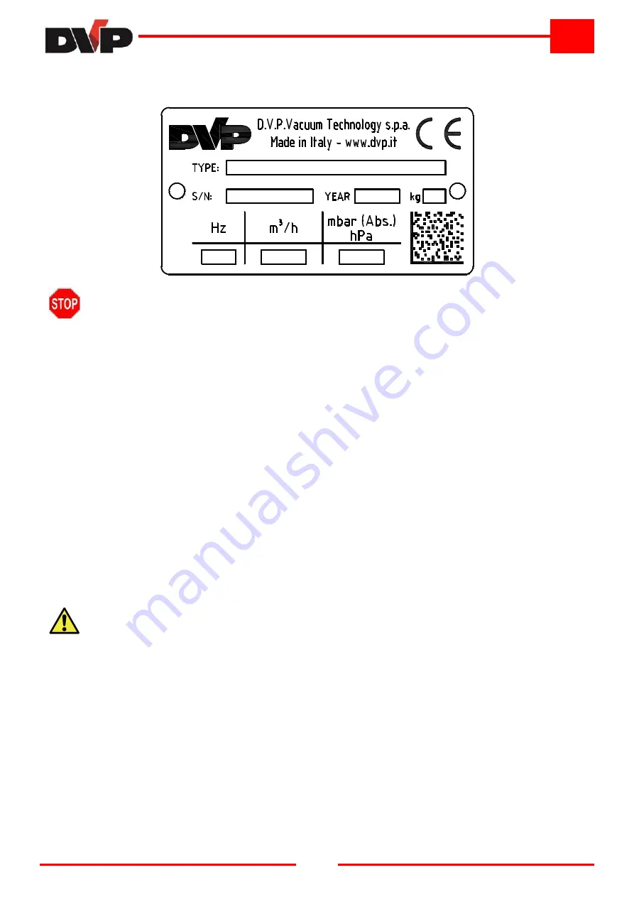 DVP LB.5 Operating And Maintenance Instructions Manual Download Page 4