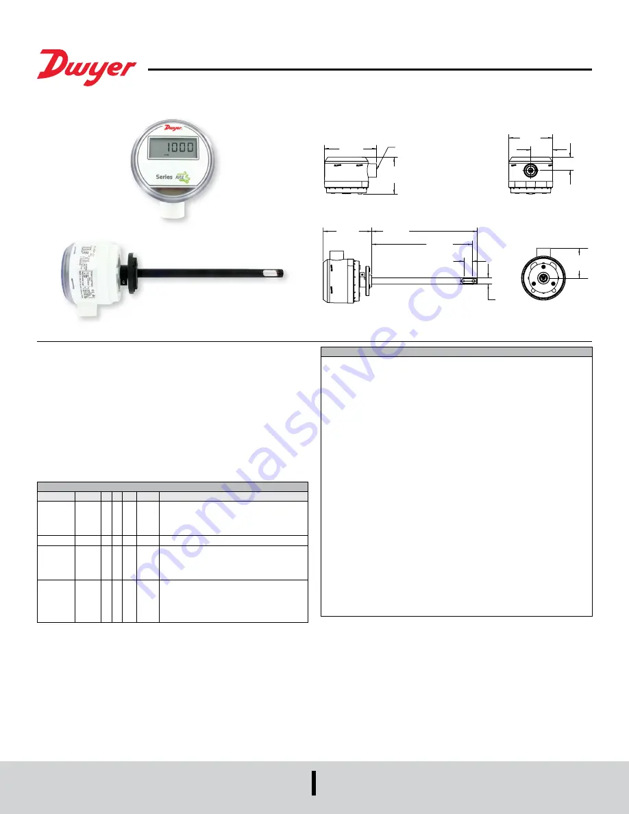 Dwyer Instruments AVUL Series Installation And Operating Instructions Manual Download Page 1