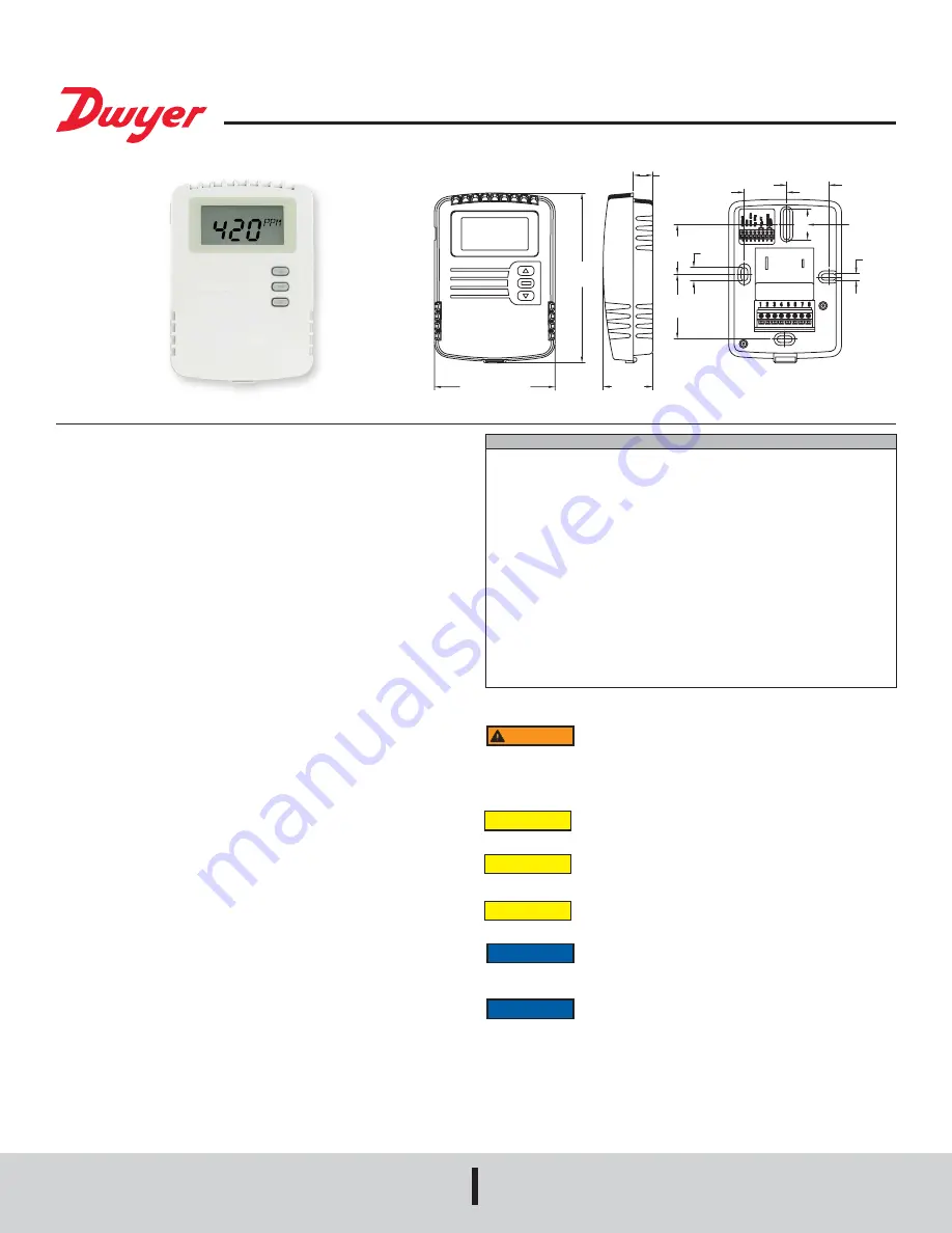 Dwyer Instruments CDT-2W44-LCD Installation And Operating Instructions Download Page 1