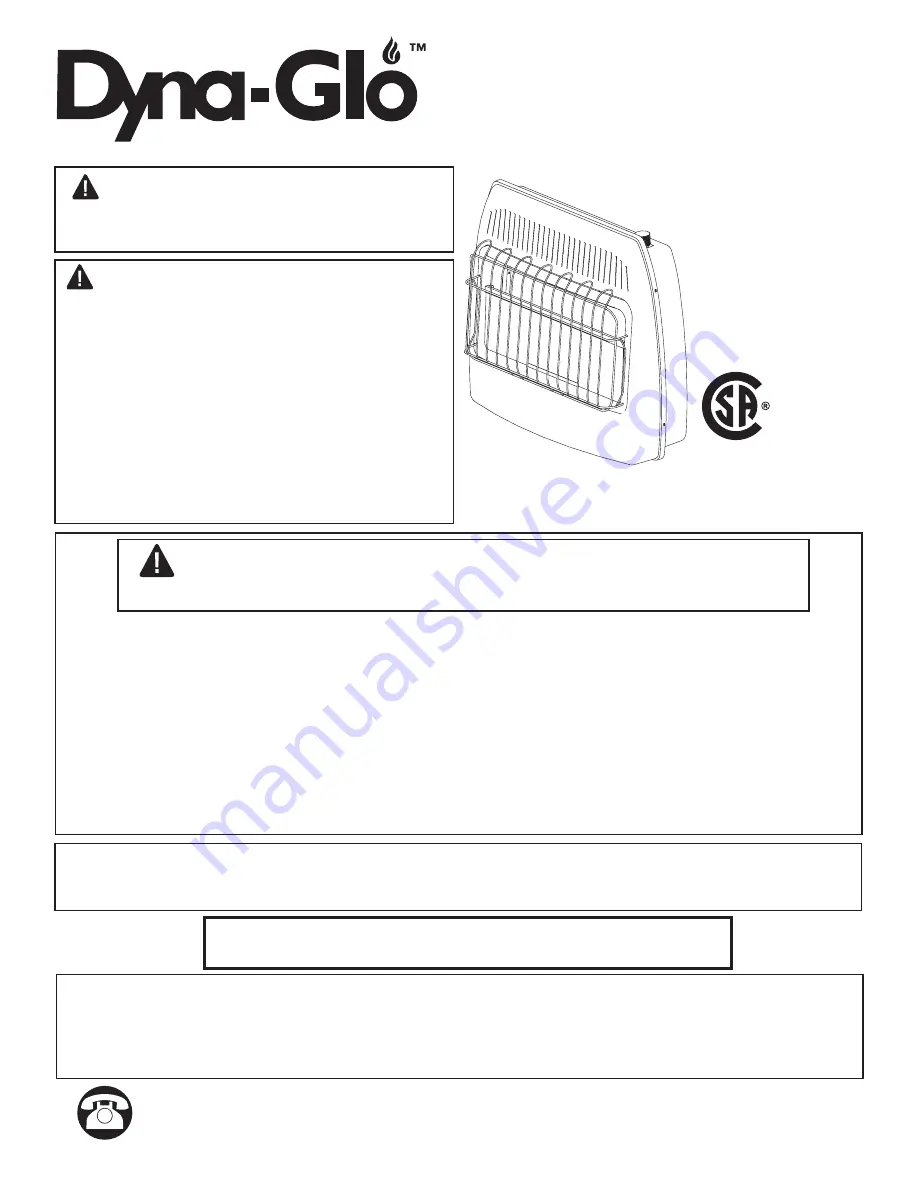 Dyna-Glo BF10DTDG-1 User Instruction Download Page 1