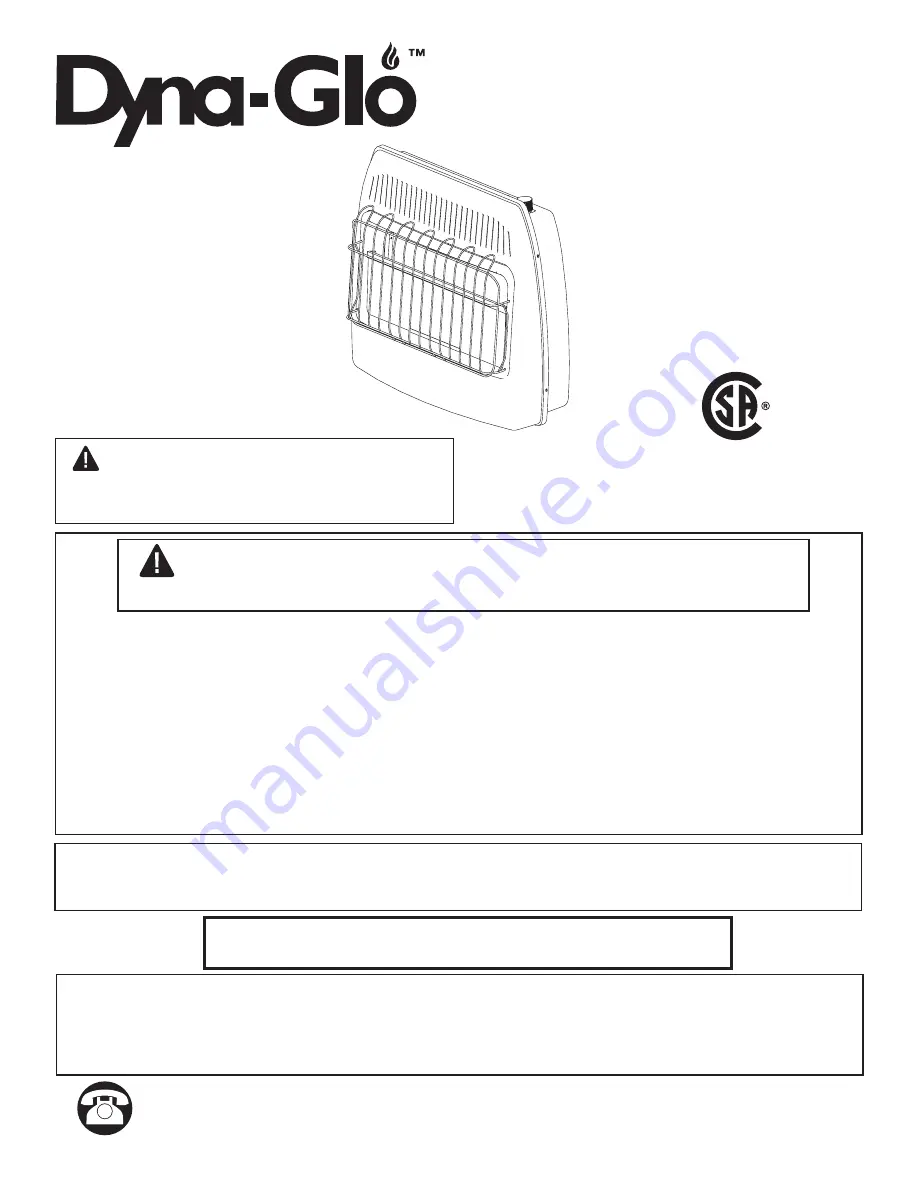 Dyna-Glo BF10NMDG Manual Download Page 1