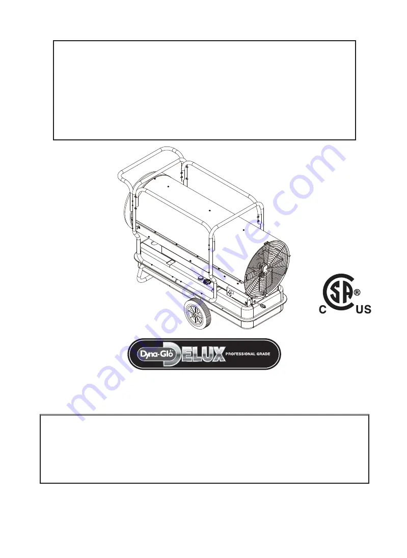 Dyna-Glo Delux KFA650DGD Скачать руководство пользователя страница 1