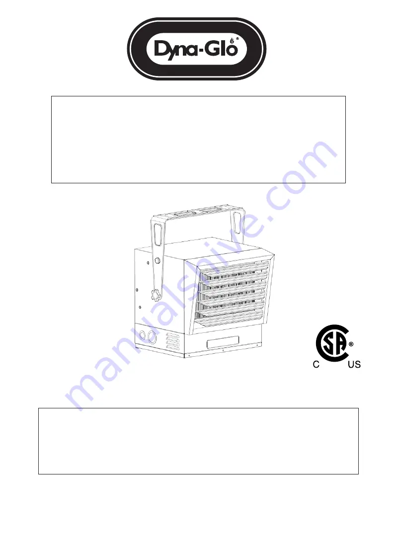 Dyna-Glo EG10000DH User'S Manual And Operating Instructions Download Page 1