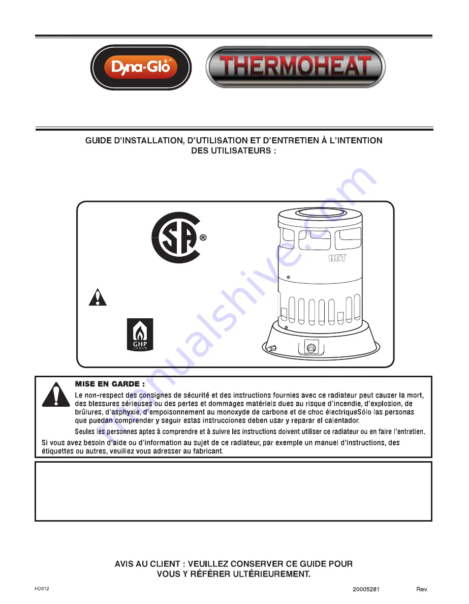 Dyna-Glo LPC200 Series Скачать руководство пользователя страница 14