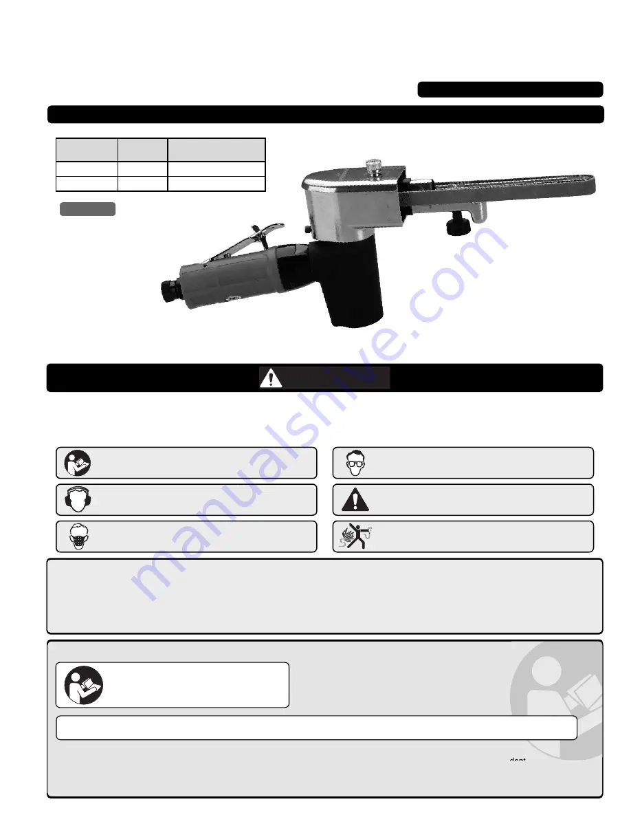 Dynabrade Auto File II 18100 Safety, Operation And Maintenance Download Page 1