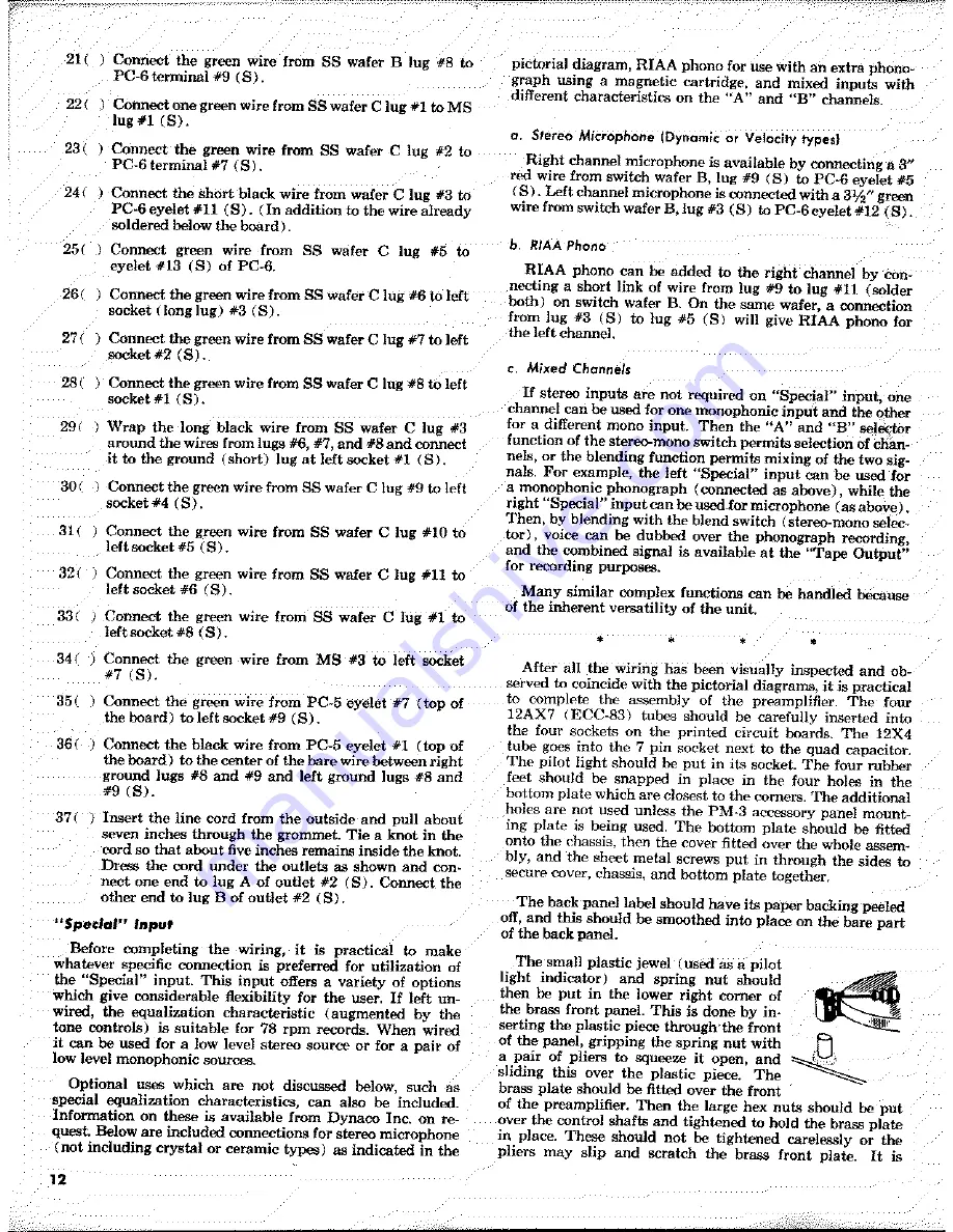 DYNACO PAS-2 Assembly Instructions Manual Download Page 12