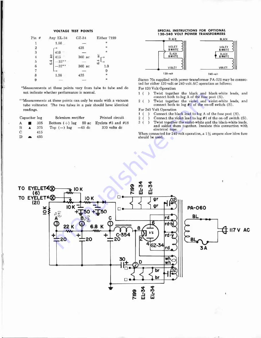 DYNACO Stereo 70 Instructions For Assembly Download Page 16