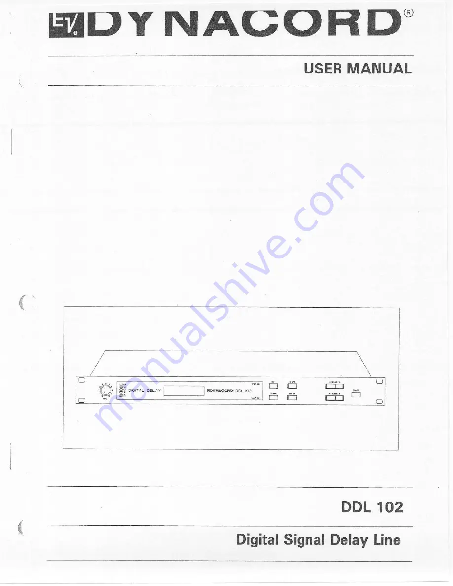 Dynacord DDL 102 - Скачать руководство пользователя страница 1