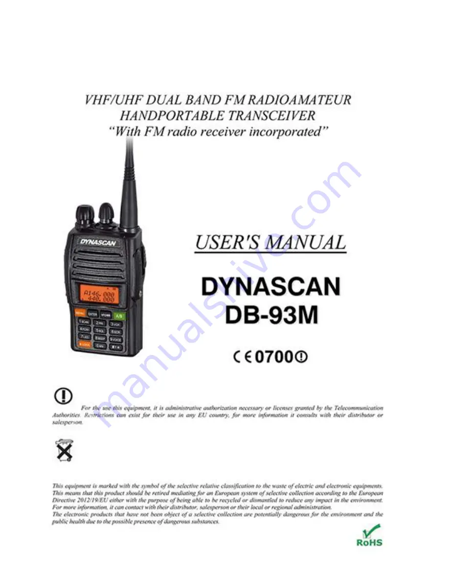 Dynascan DB-93M Скачать руководство пользователя страница 1