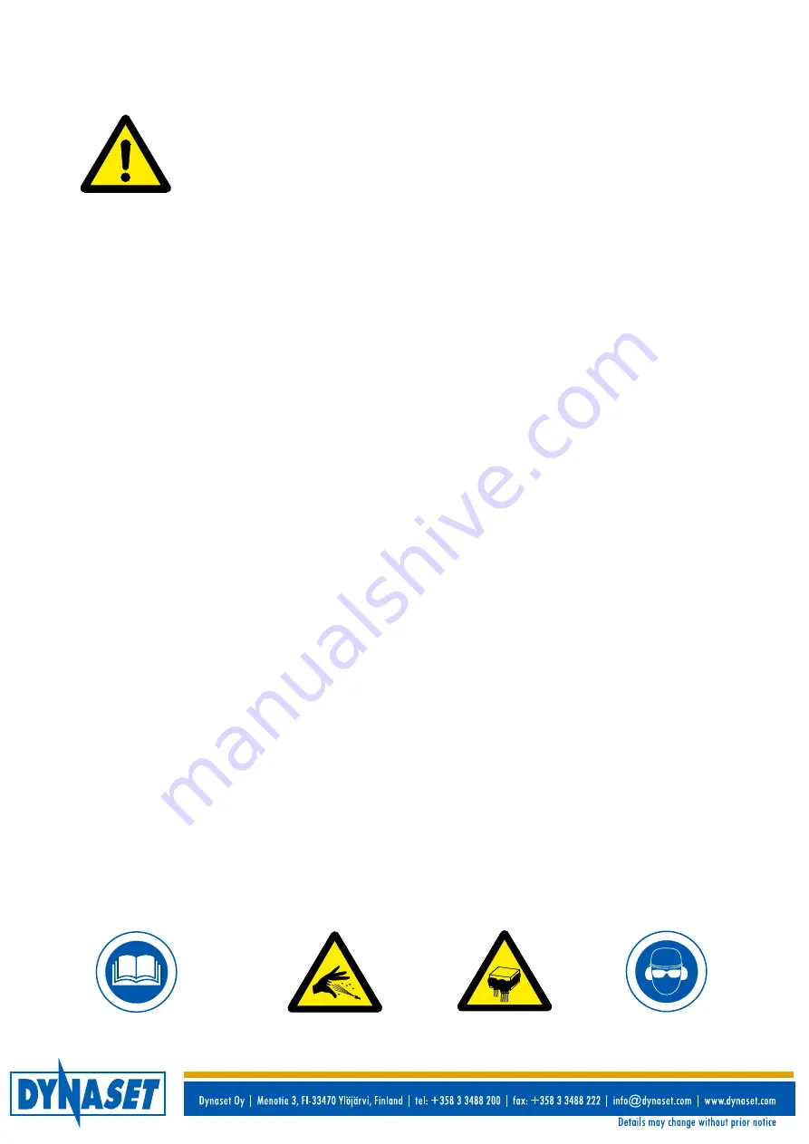 Dynaset HPW-DUST Operating Instructions Manual Download Page 3