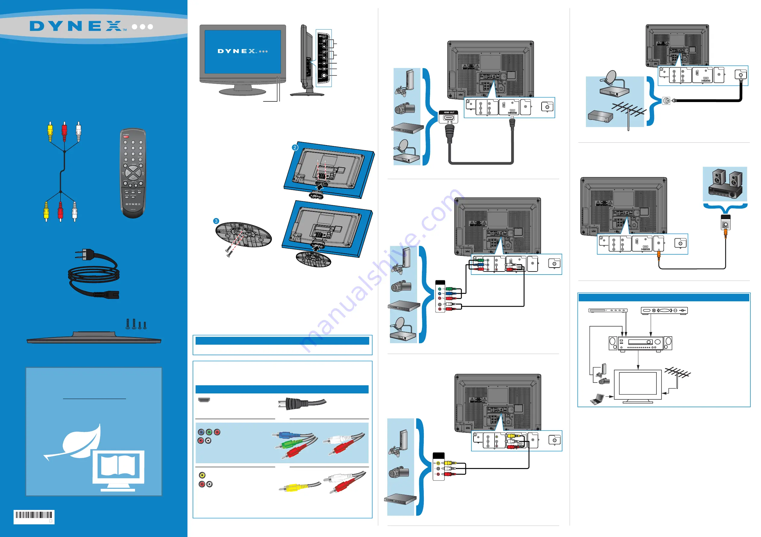 Dynex DX-19L200A12 Quick Setup Manual Download Page 1