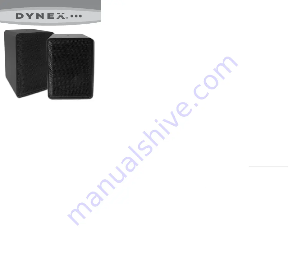 Dynex DX-SP211 Quick Setup Manual Download Page 1