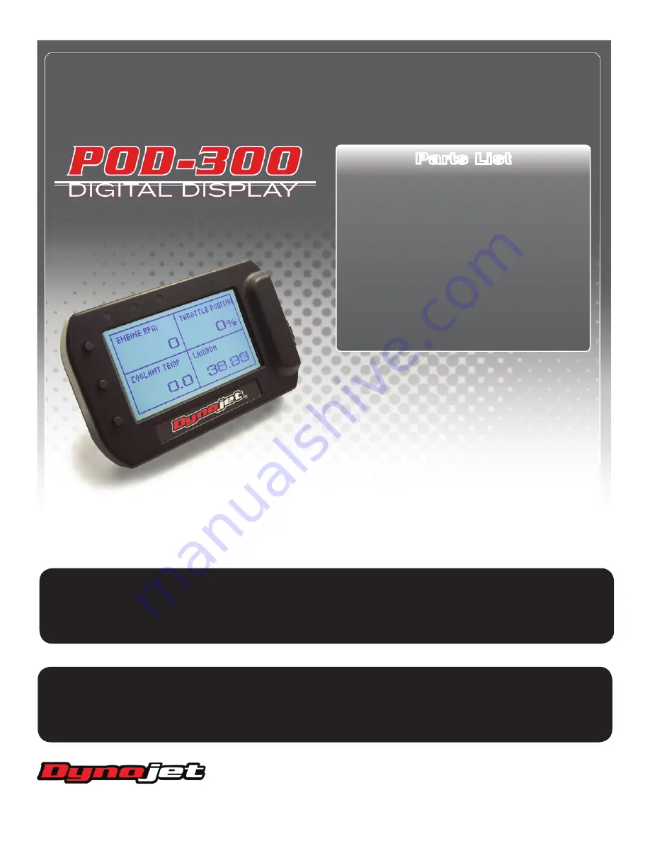 Dynojet POD-300 Installation Instructions Download Page 1