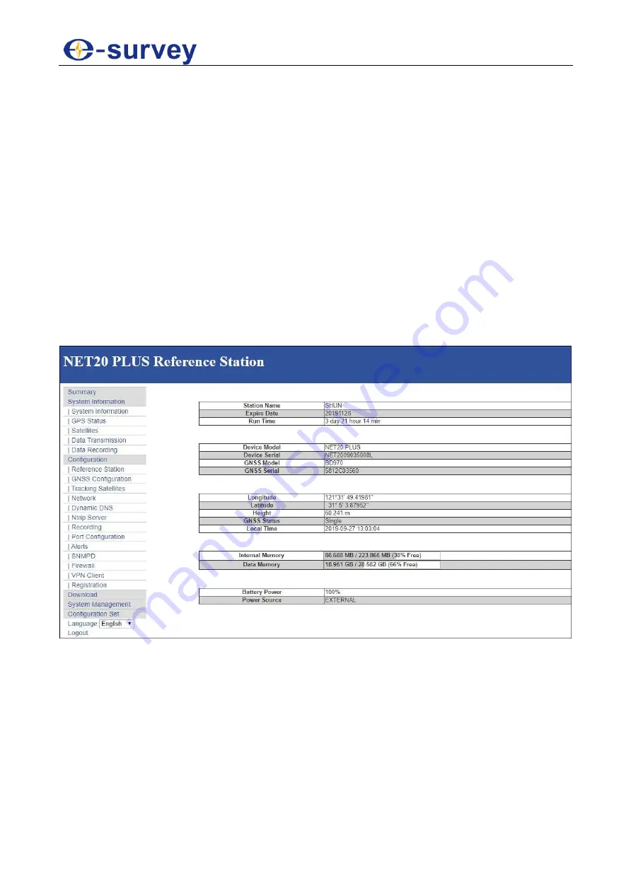 e-survey CORS System Net 20 Plus Скачать руководство пользователя страница 13