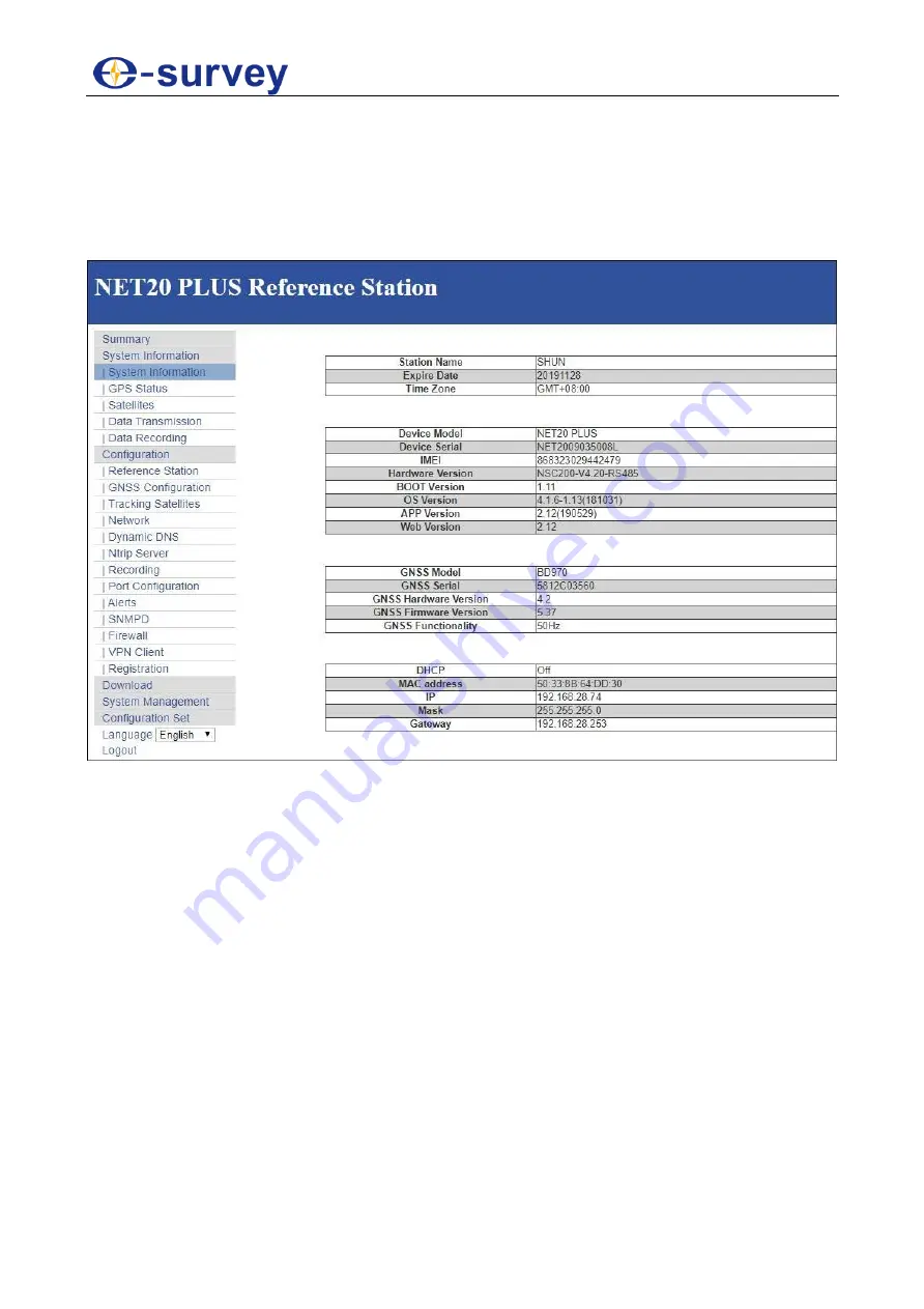 e-survey CORS System Net 20 Plus Скачать руководство пользователя страница 14