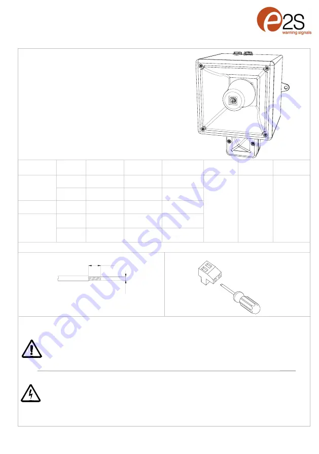 E2S AlertAlight AL121H Instructions/Service Manual Download Page 1